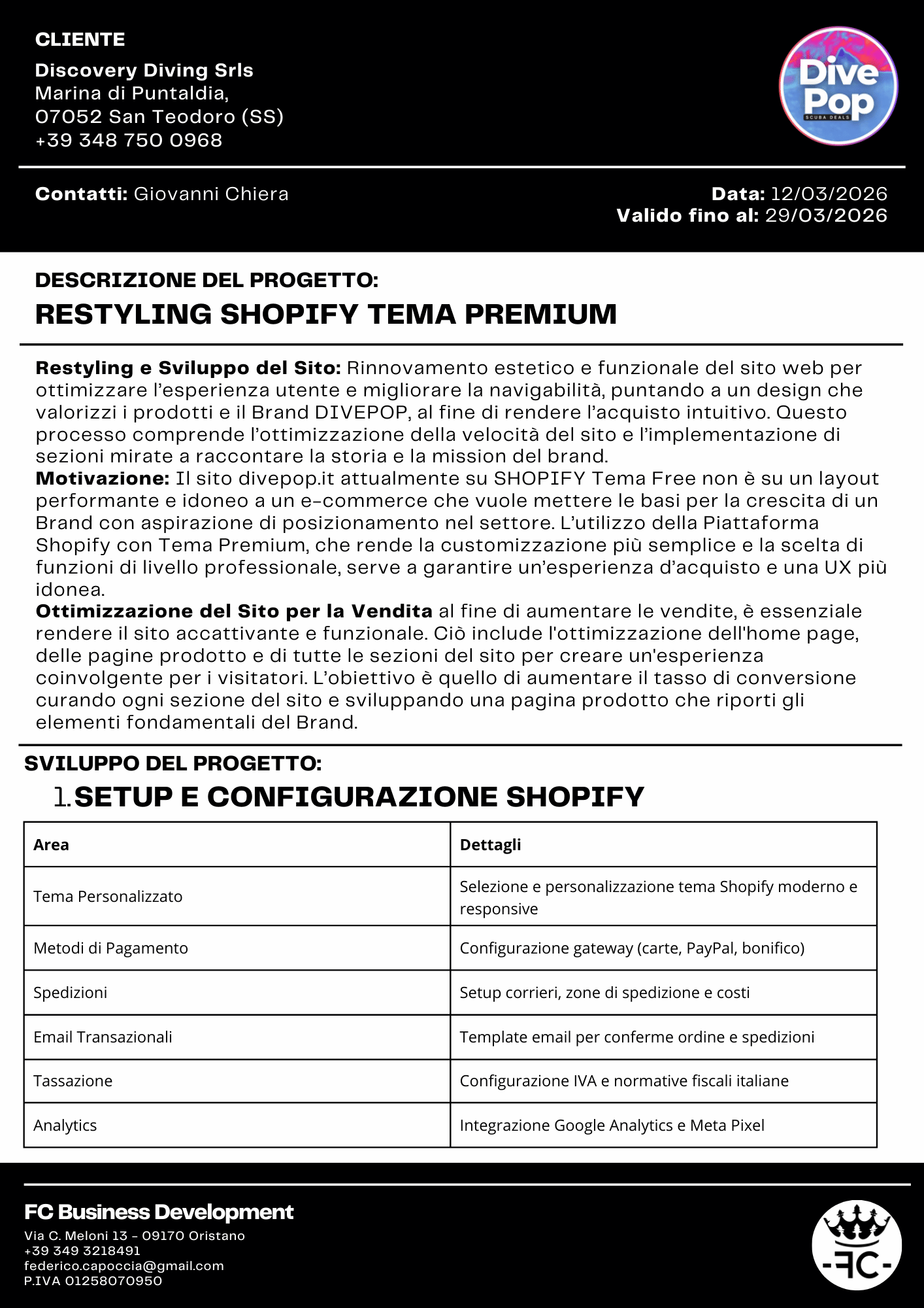 Progetto Restyling DIVEPOP