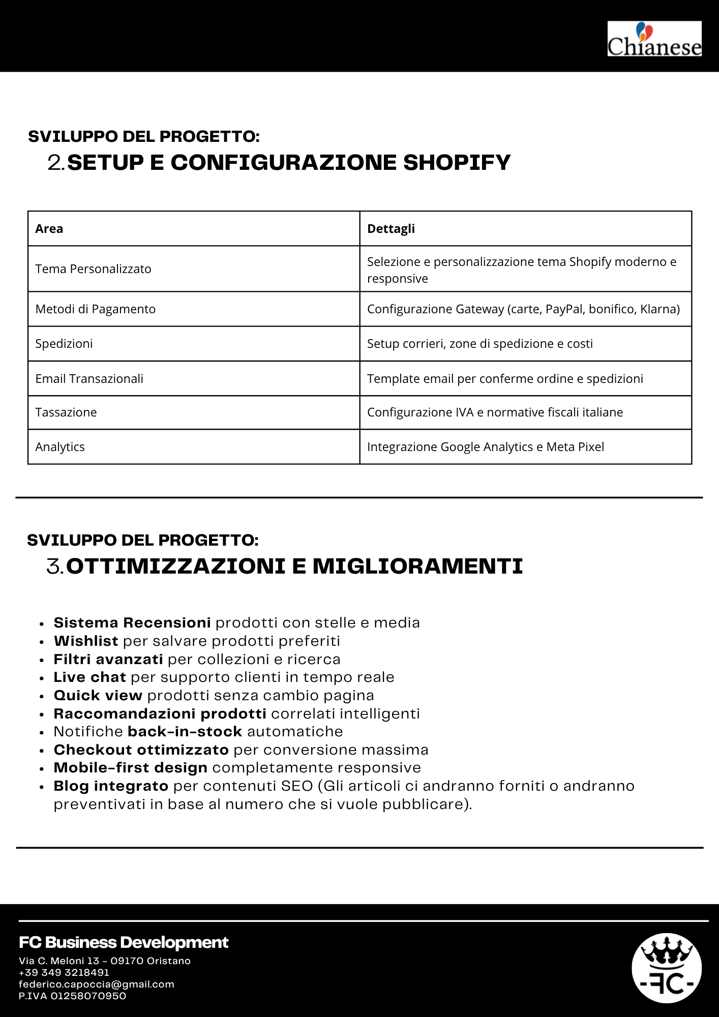 Progetto Migrazione CHIANESE - 50% Fine Lavori