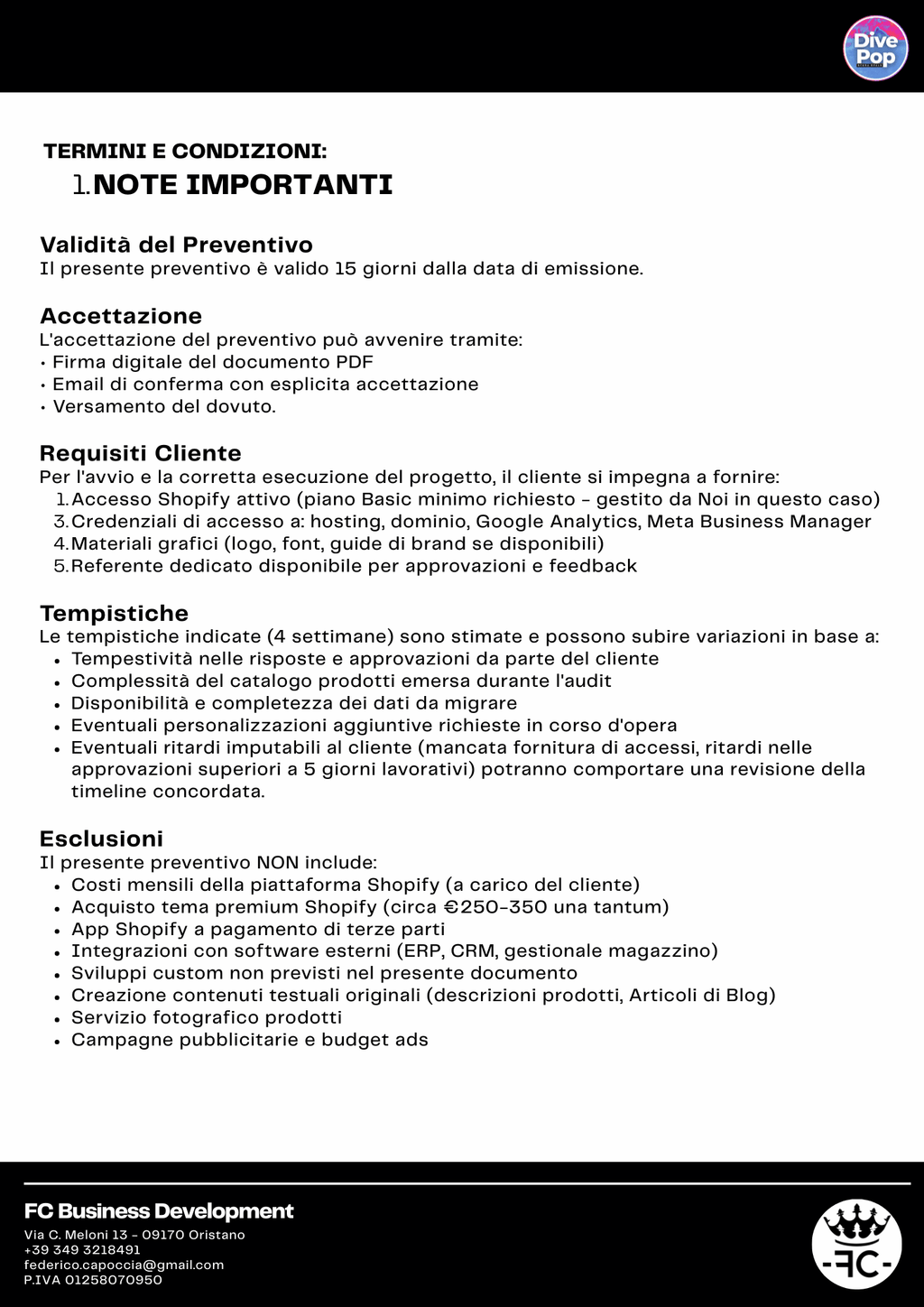 Progetto Restyling DIVEPOP