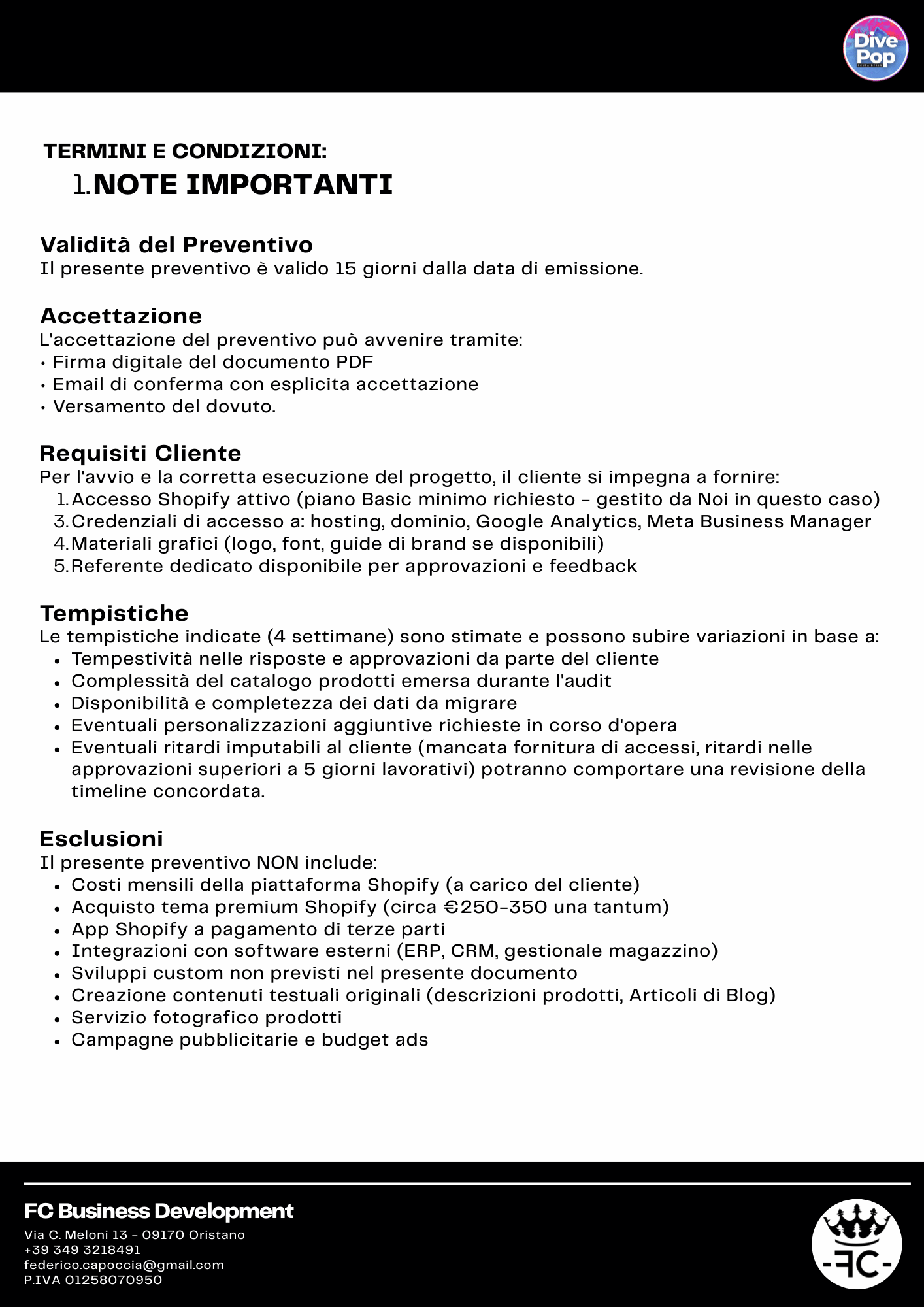 Progetto Restyling DIVEPOP